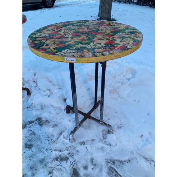 ** Bar Table - Pin-up Girls in Flowers - 36" x 43" H