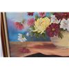 Image 5 : * Flower Painting in Frame by Anges A. Boreen - 34" x 28" - Some Wear on Frame as Pictured