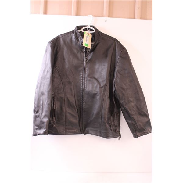 * Passport Brand Leather Motorcycle Jacket - Size Large (Men's)