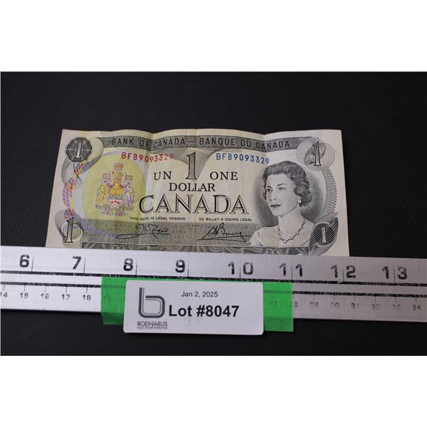 Canadian One Dollar Bill - 1973