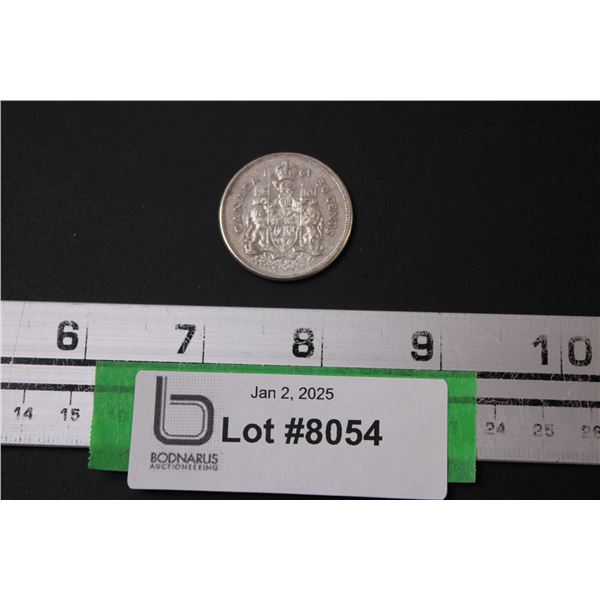Canadian Fifty Cent Silver Coin - 1961
