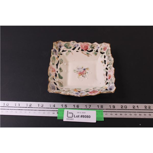 Vintage Ceramic Handmade Candy Dish - 6' x 6" - Signed by Artist