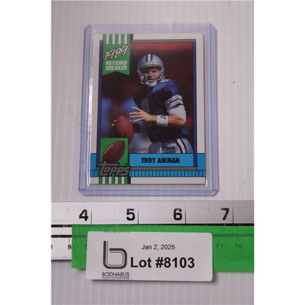 Troy Aikman Topps 1989 Record Breaker Rookie Football Card