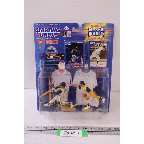 Reggie Jackson & Catfish Hunter Starting Line Up 1998 Baseball Series Card & Figurine Set