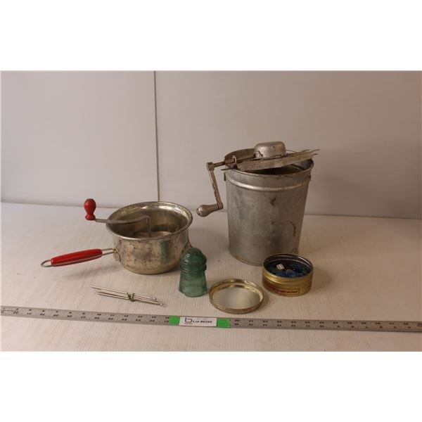 Ice Cream Churn & Sifter, Misc.
