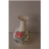 Image 1 : Asian Flowered Ceramic Vase 9.5" Tall