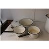 Image 2 : Enamel Kitchen Pot Set - Stock Pot, Double Boiler and Pot
