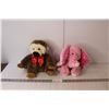 Image 1 : Stuffed Elephant & Monkey Approx. 9" Tall