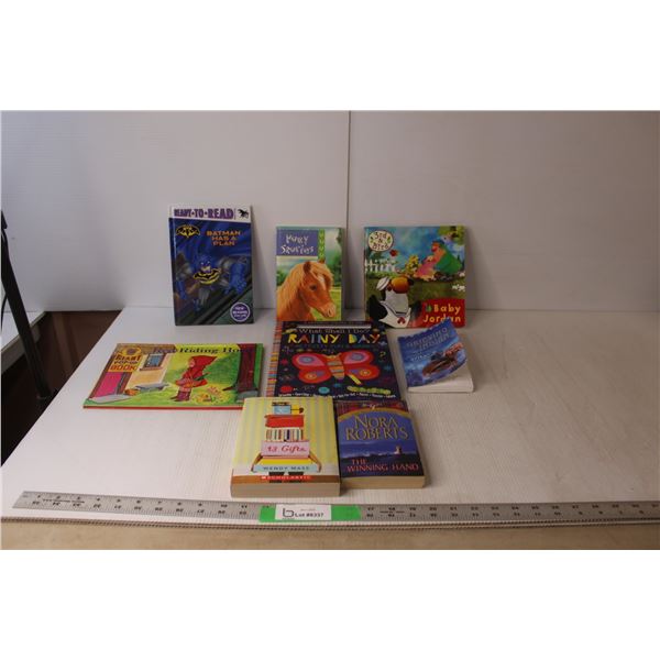 (8) Children/Young Adult Books- Nora Roberts, Batman, Misc.