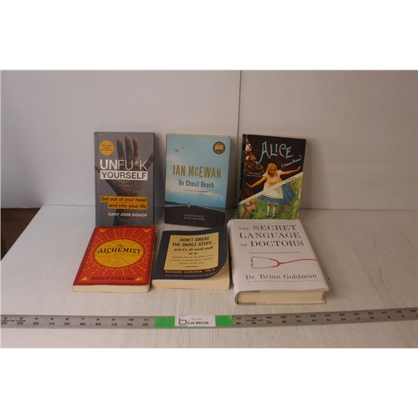 (6) Adult Books- The Alchemist, Unfu*k Yourself, Don't Sweat the Small Stuff, Misc.