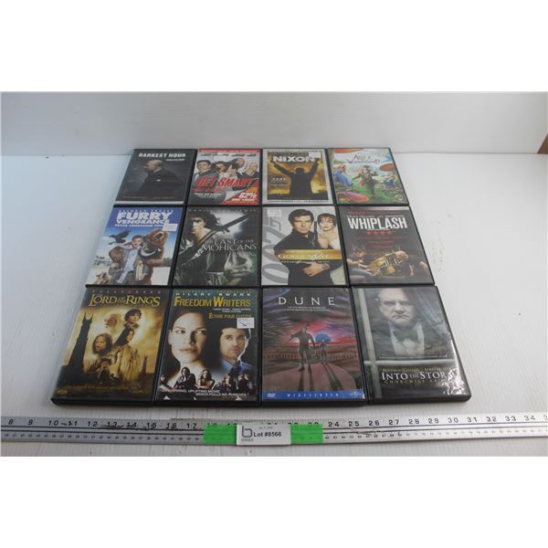 (12) DVD Movies - The Lord of the Rings, Alice in Wonderland and Get Smart