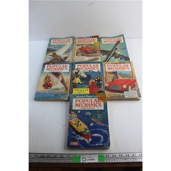 (7) Vintage Popular Mechanics Magazines