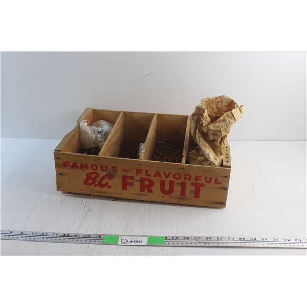 Wooden Crate and Assorted Nails