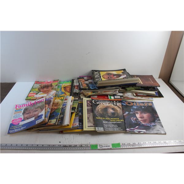 (10+) Magazines - Family Fun, Canadian Geographic and Oilers
