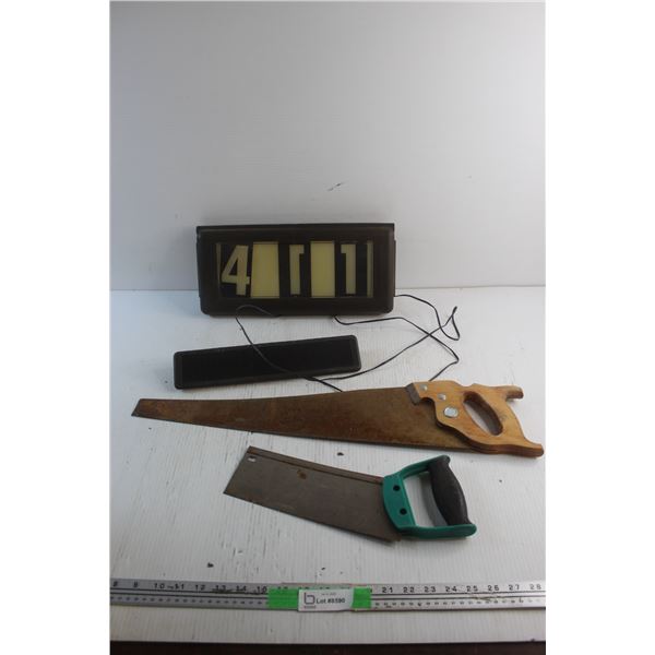 Handsaws and Light Up Address Sign