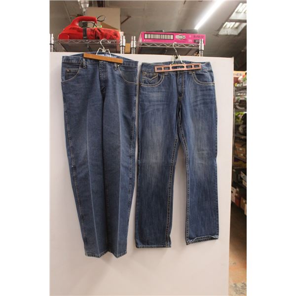 (2) Pairs of Men's Jeans- Wrangler & Rock 47 Denim, Size 34x36
