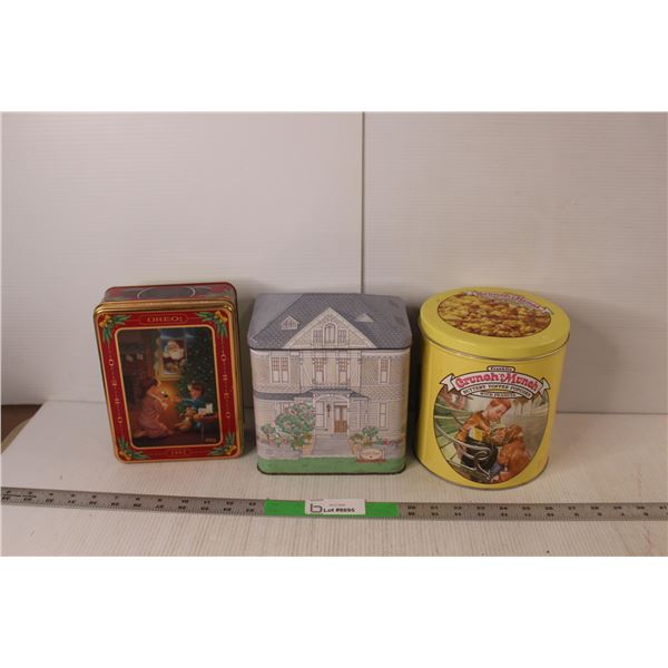 (3) Vintage Tins- Oreo, Crunch 'n' Munch, Sutter Home Winery