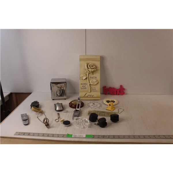 Napkin Dispenser, (3) 2" Castor Wheels, Home Decor Signs, Misc.