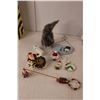 Image 3 : Christmas Lot- Lights- Power On, Tin, Ornaments, Misc.