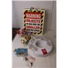 Image 4 : Christmas Lot- Lights- Power On, Tin, Ornaments, Misc.