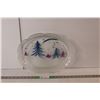 Image 1 : Painted Glass Tray 15.5" Long