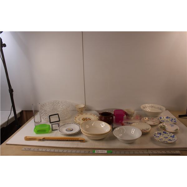 Dishes Lot- Bone China Plates, Misc.