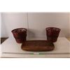 Image 1 : (2) Woven Christmas Baskets, Meat Cutting Board