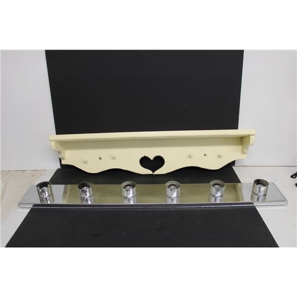 Wood Shelf 30" Long & Bathroom Light Fixture 36" Long