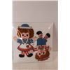 Image 2 : (2) Glass Ceiling Lamp Shades- Raggedy Ann and Andy, Other 13.25" & 11.5"