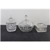 Image 4 : (4) Pieces of Stemware, Crystal Jar, Glass Candy Dish, Butter Dish