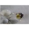 Image 4 : (2) Demitasse Tea Cups and Saucers, Anniversary Clock, Mug, Ceramic Flower Decor