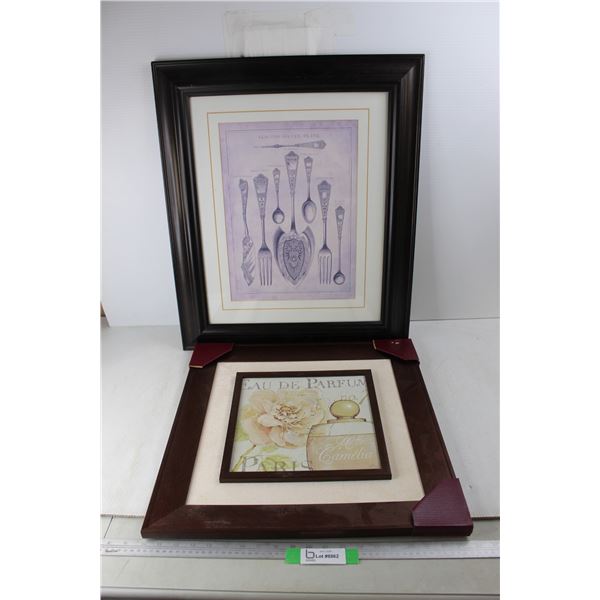 (2) Home Wall Decor Pieces, Largest Is 21'' x 25''