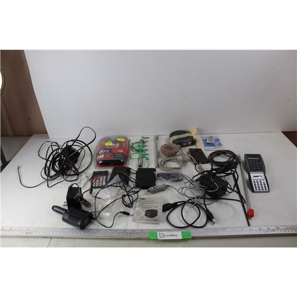 (6) Calculators, Mini Onekey auto Search Remote- NIB, Cords