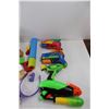Image 4 : Children's Toys, (7) Water Guns, Wooden Blocks, Plastic Toy House, Misc.