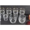 Image 2 : (8) Glass Cups, Coin Bag and Jewelry Chest