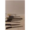 Image 2 : Kitchen Lot- Knives, Tongs, Barbecue Brush, Meat Fork