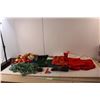 Image 1 : Christmas Lot- (6) Stockings, Garland, Tree Ornaments, Misc.