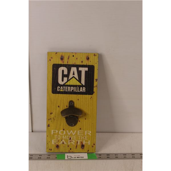 Caterpillar Wood Bottle Opener Sign 11.75: x 5.75"