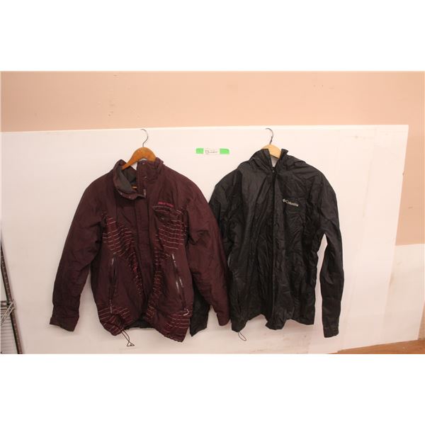 (2) Jackets- Helly Hansen Winter Jacket, No Zipper & Columbia Windbreaker- XL