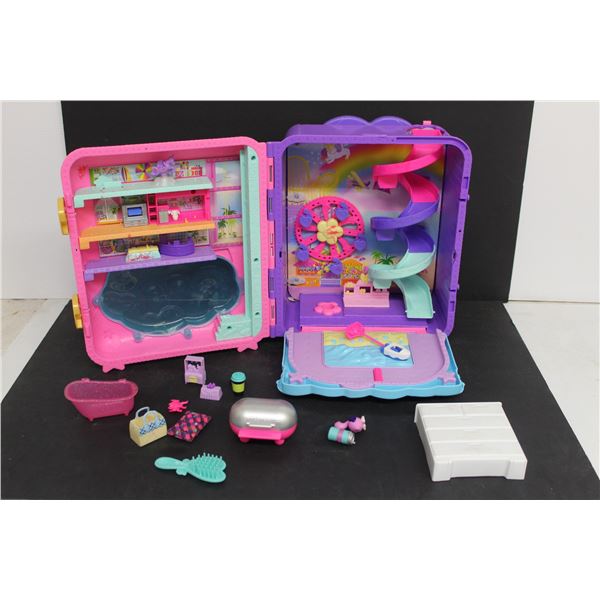 Polly Pocket House 13" Tall, Some Accessories