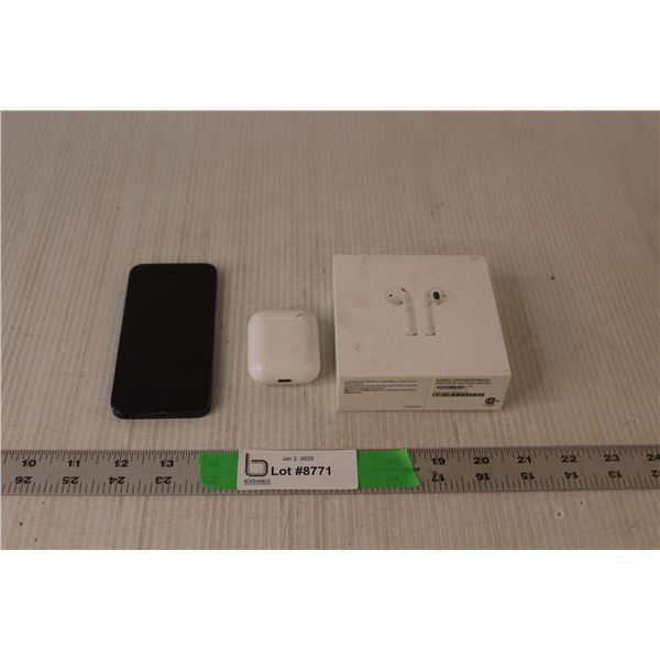 iPhone 5, Air pods with Charging Case- As Is