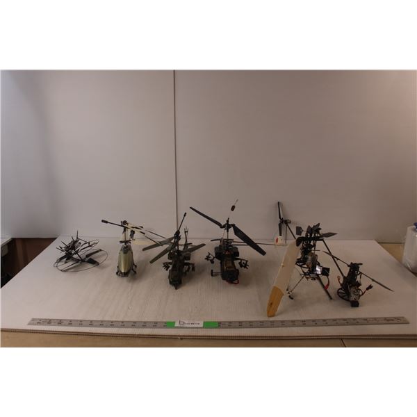 (5) RC Helicopters & Parts- As Is
