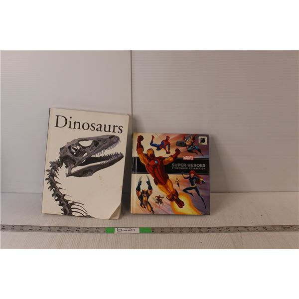 (2) Books- Dinosaurs & Marvel Superheroes Collection