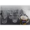 Image 2 : (21) Glass Cups, 40th Birthday Mug, (2) Curling irons - As Is, Vase