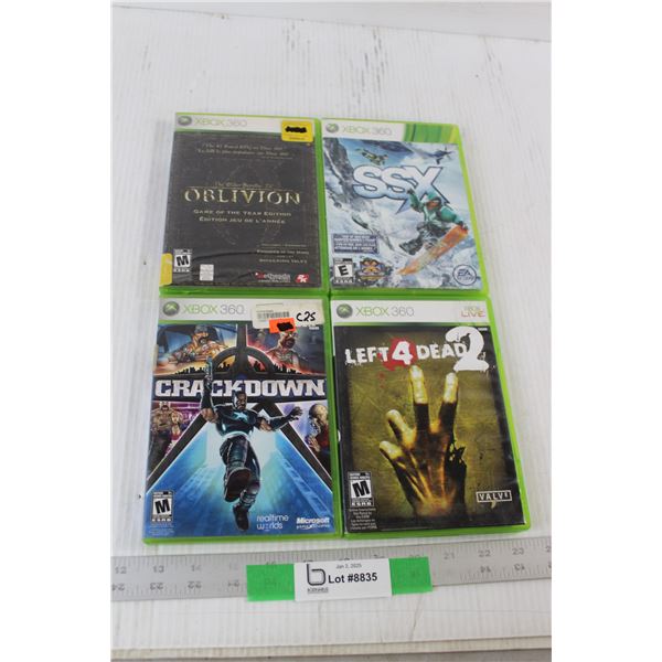 (4) Xbox 360 Games - Crackdown, Elder Scrolls IV, Left For Dead Two Case, SSX