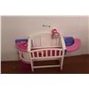 Image 1 : *Children's Plastic Toy Doll Baby Crib w/ Highchair & Sink- 36'' x 24'' x 10''