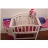 Image 3 : *Children's Plastic Toy Doll Baby Crib w/ Highchair & Sink- 36'' x 24'' x 10''