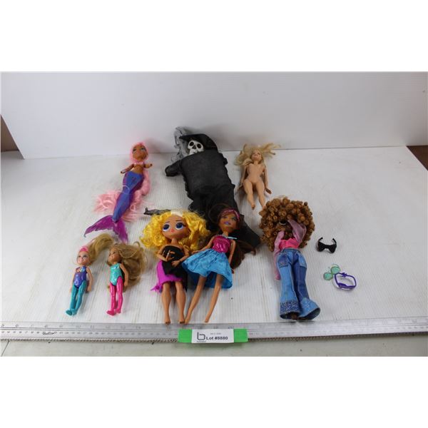(8) Dools, Barbie, Lol, Misc. w/ Accessories