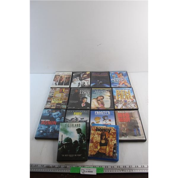 (14) DVD & Blue Ray Movies - Big Daddy, 8 Movie Western Pack and Miracles from Heaven