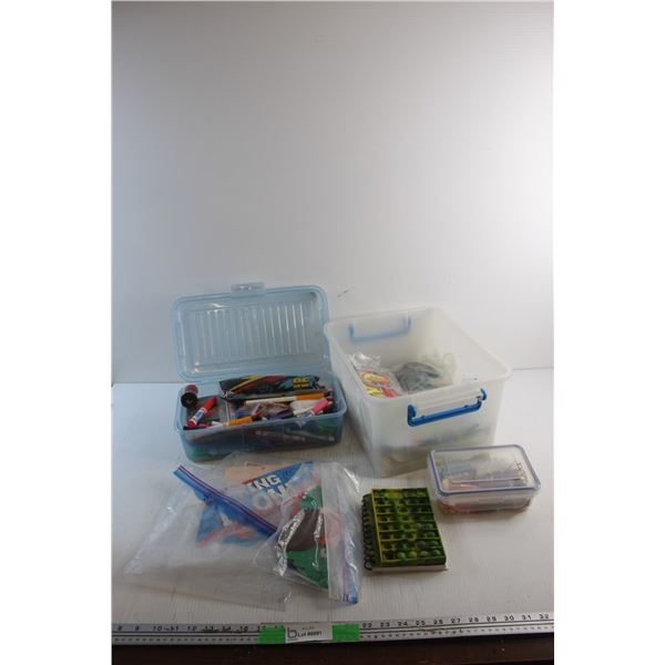 Plastic Containers, Art Crafting Supplies and Pop It Cover Notebook